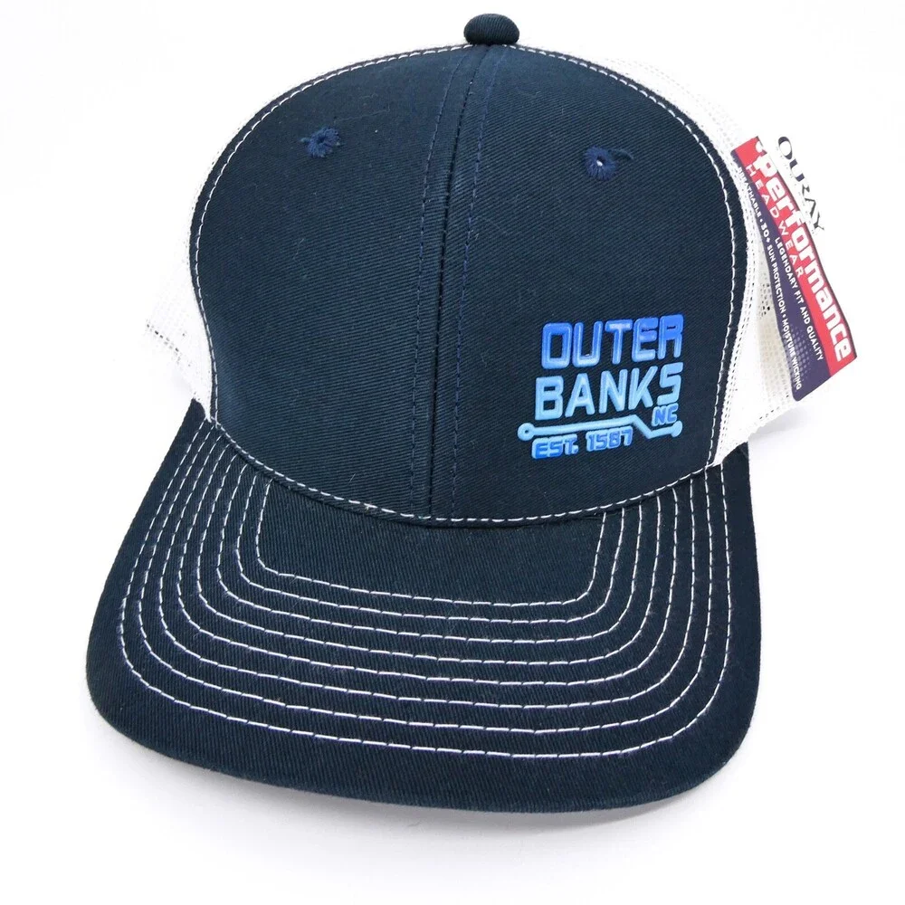 Outer Banks Hat Mens Blue Trucker One Size Adjustable Snapback Carolina Cap‎ New